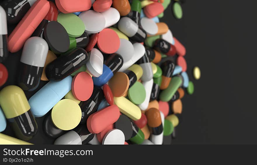 Pile Of Colorful Medicine Pills