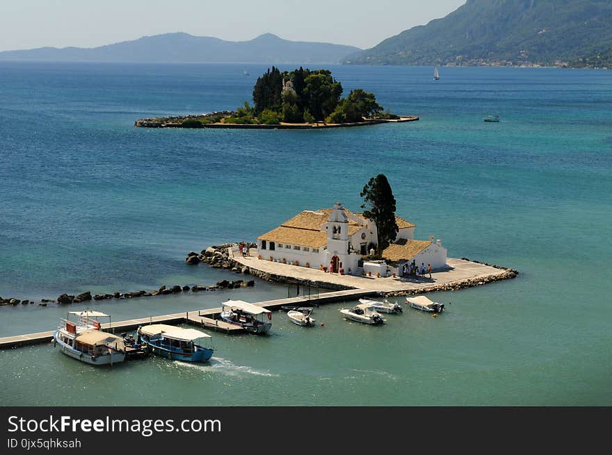 Mouse Island and the Vlacherna Monastery, Pontikonisi island, Co