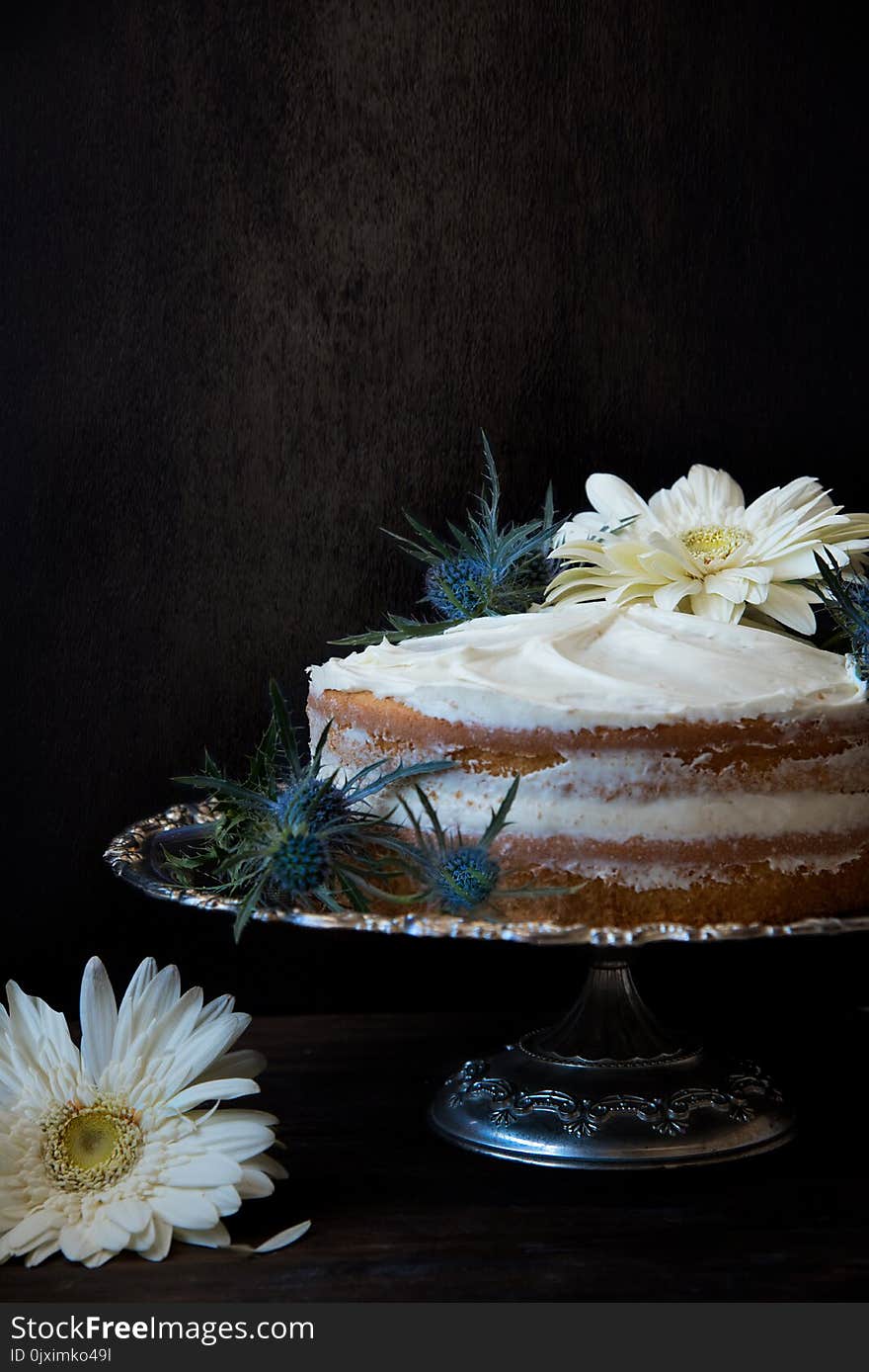 Cake With Icing on Top Silver Cake Stand