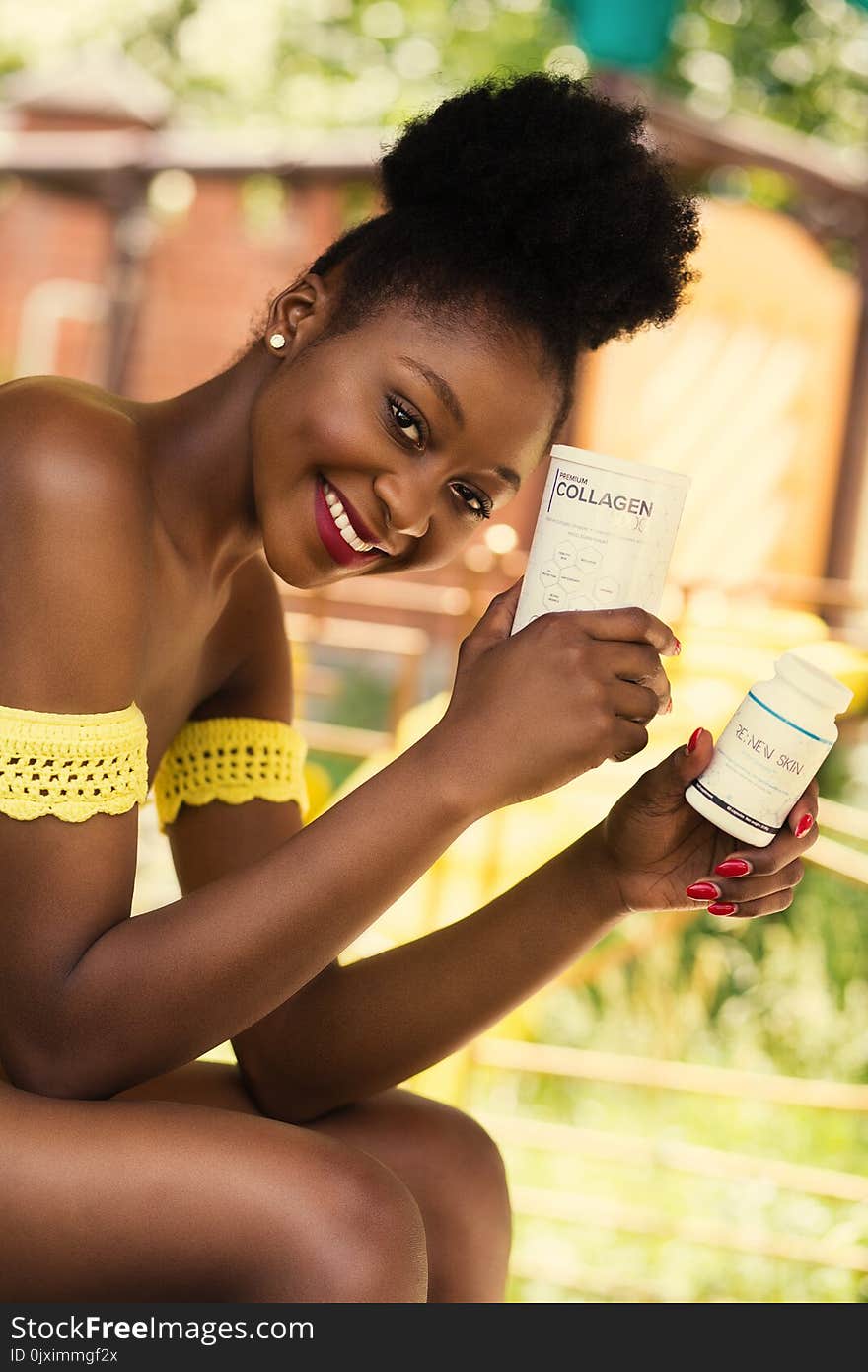 Woman Holding Collagen Box