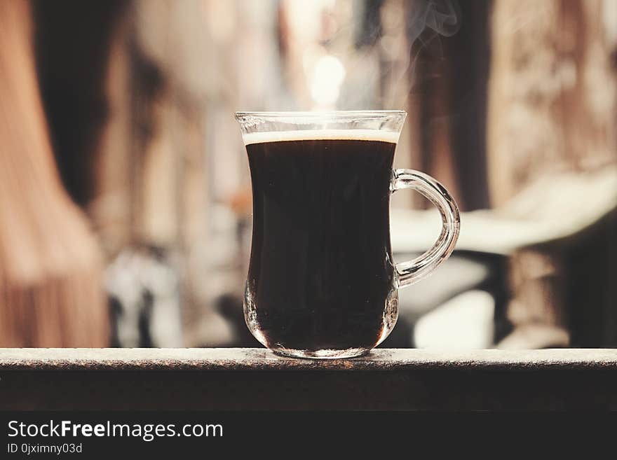 Clear Glass Mug With Coffee