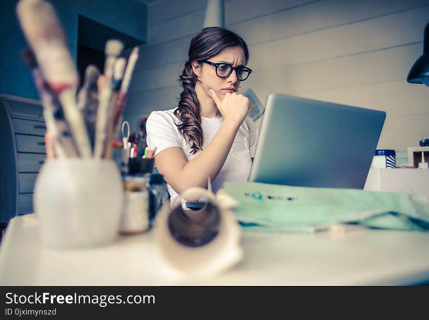 Photo of a Woman Thinking