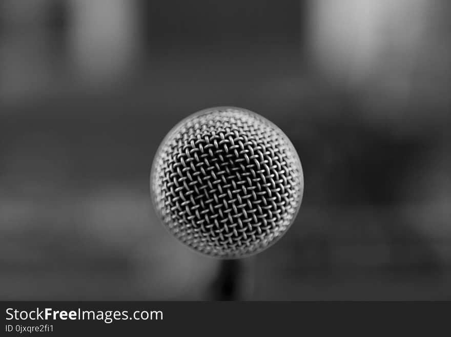 Microphone, Black And White, Monochrome Photography, Audio Equipment