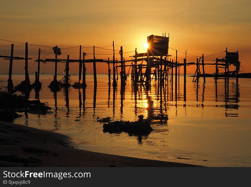 Reflection, Sunset, Sunrise, Water