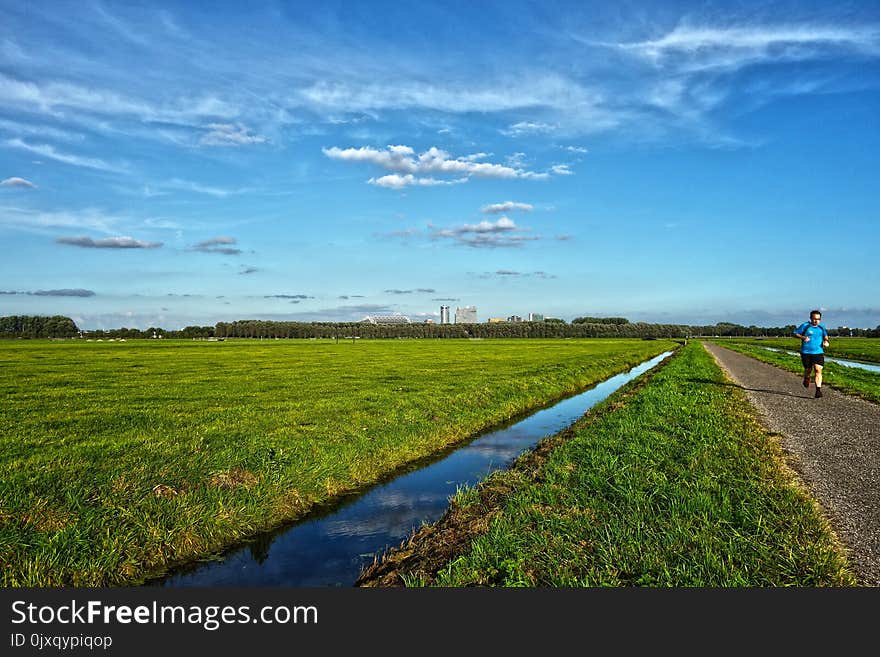 Sky, Field, Grassland, Cloud