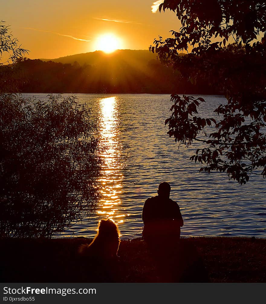 Reflection, Water, Nature, Sunset