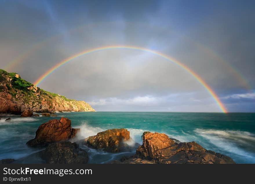 Rainbow, Nature, Sky, Sea