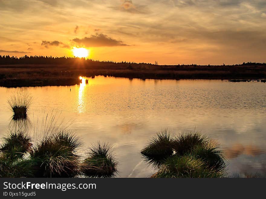 Reflection, Sky, Water, Sunset