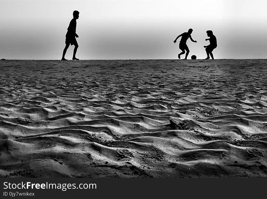 People Playing Ball in Grey Sound