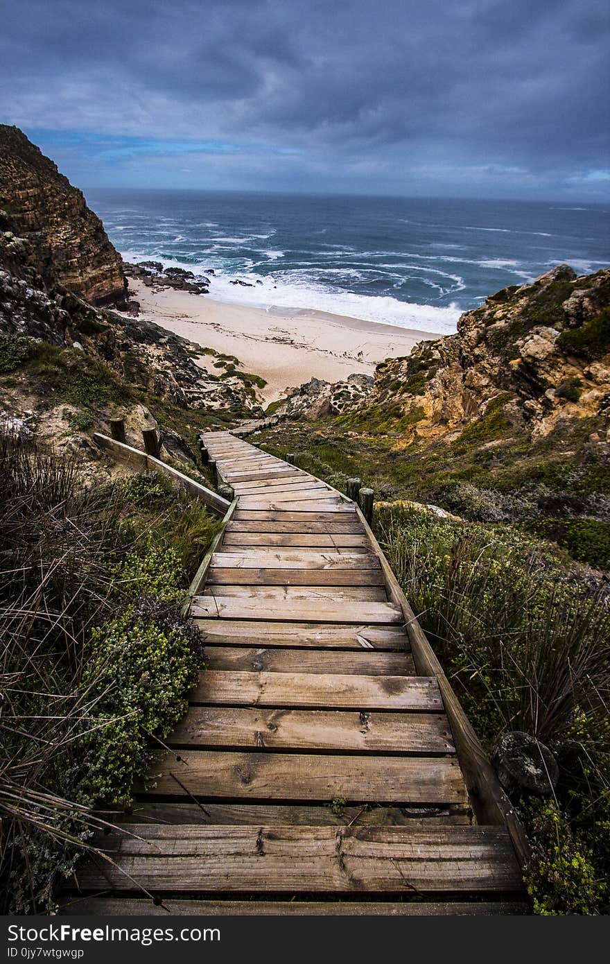 Wooden Stairs to Beach