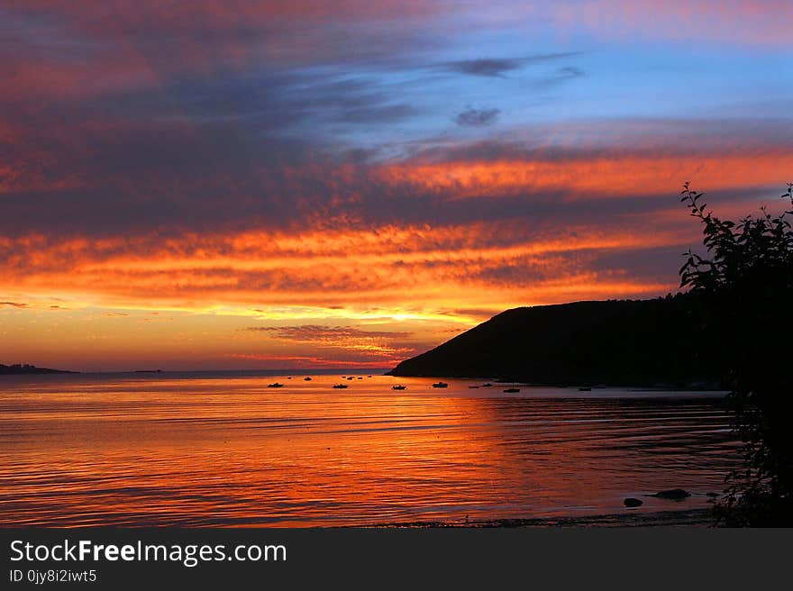 Sky, Horizon, Afterglow, Sunset