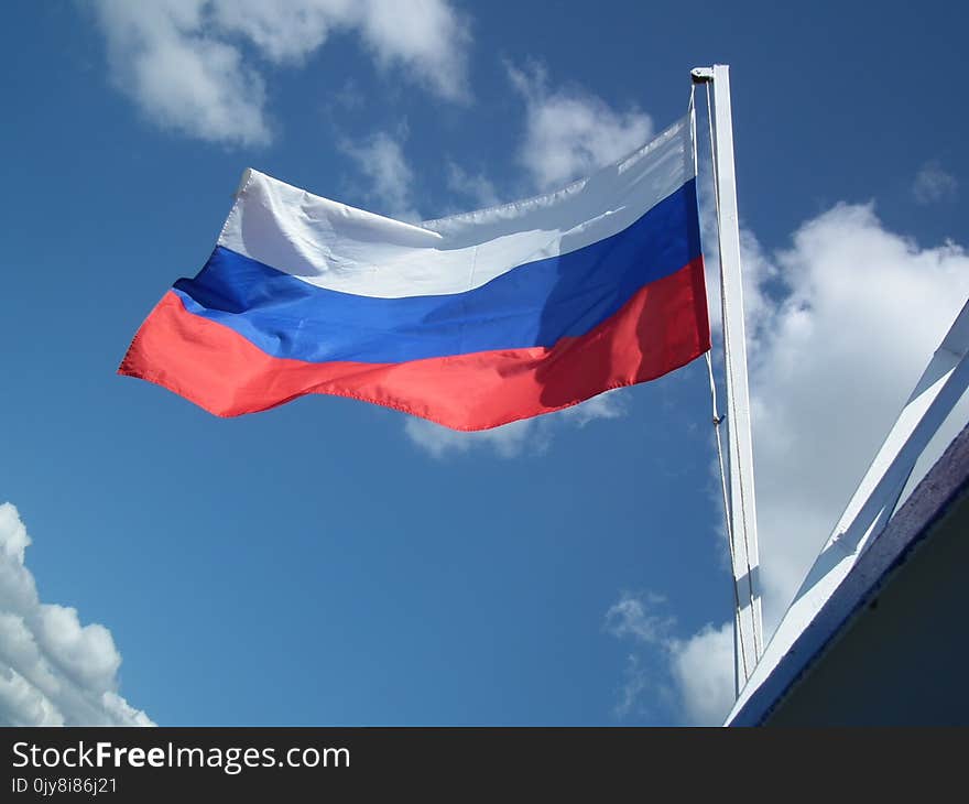 Sky, Flag, Blue, Cloud