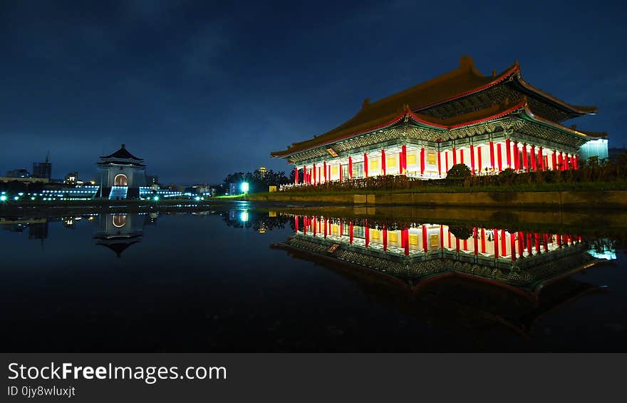 Chinese Architecture, Reflection, Landmark, Sky