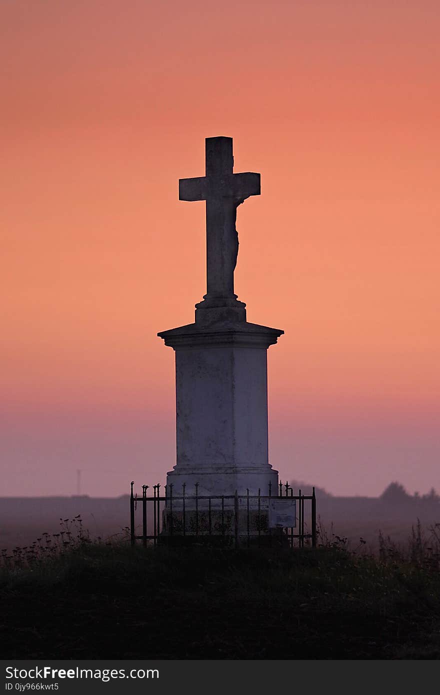 Cross, Sky, Landmark, Dawn