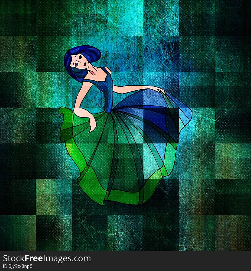 Green, Art, Computer Wallpaper, Girl