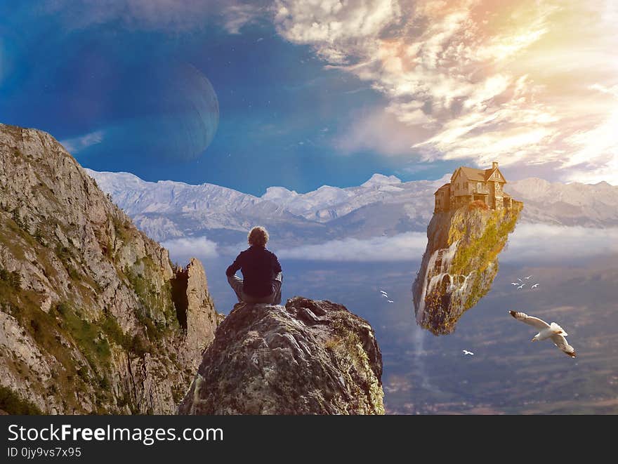 Sky, Rock, Mountainous Landforms, Mountain