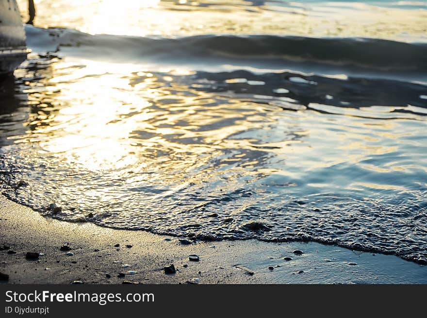 Water, Reflection, Shore, Wave