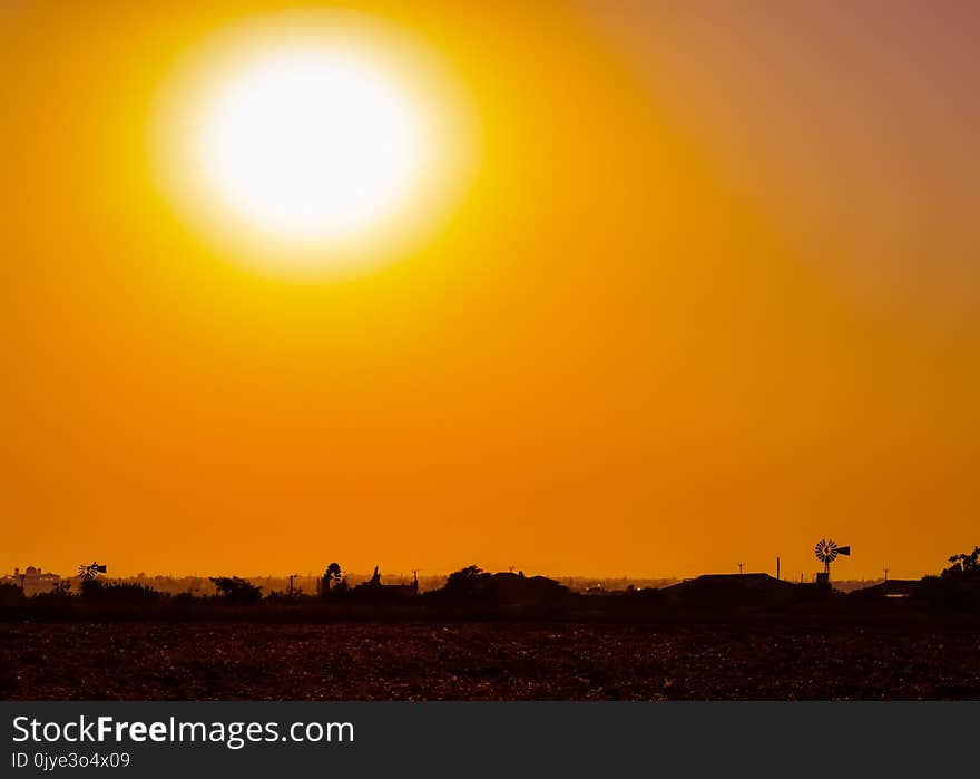 Sky, Afterglow, Sun, Horizon