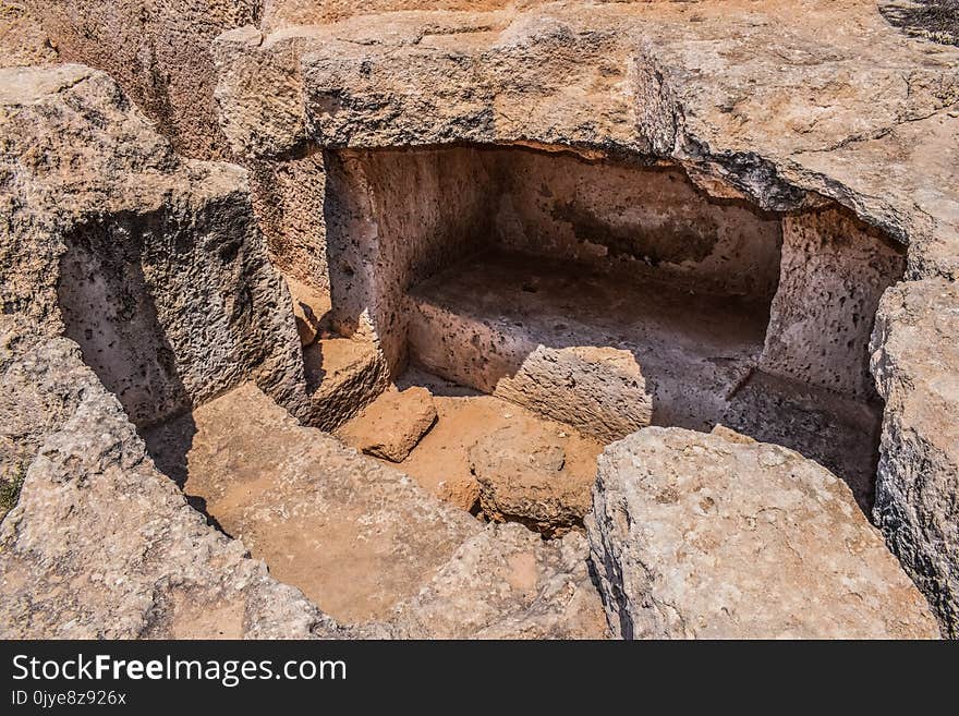 Ruins, Rock, Ancient History, Archaeological Site