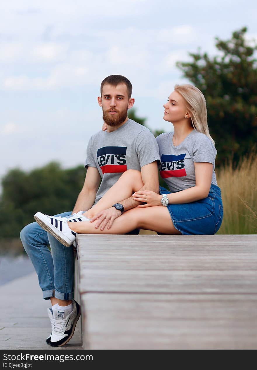 People, Blue, Photograph, Sitting