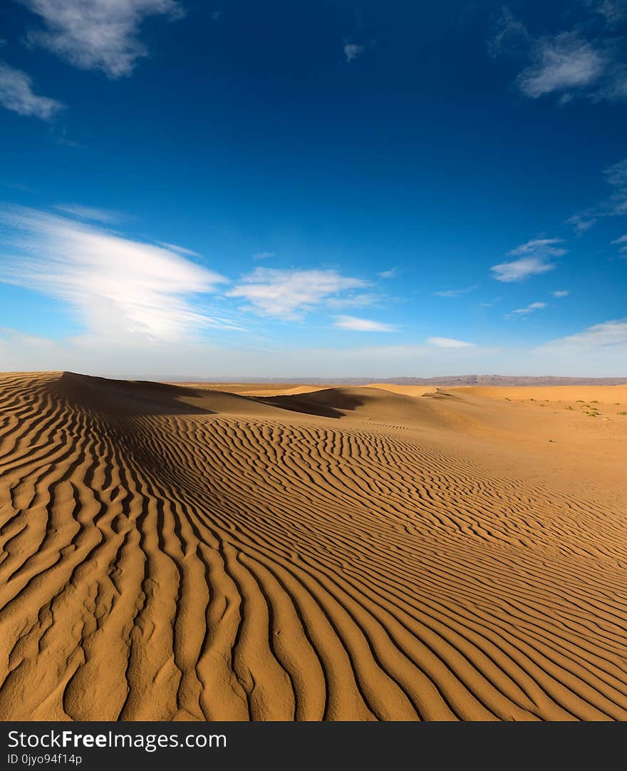 Landscape in evening desert