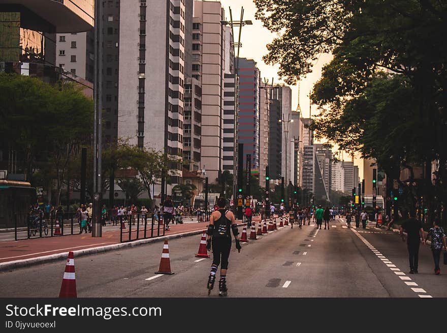 Person Skating on Pavement