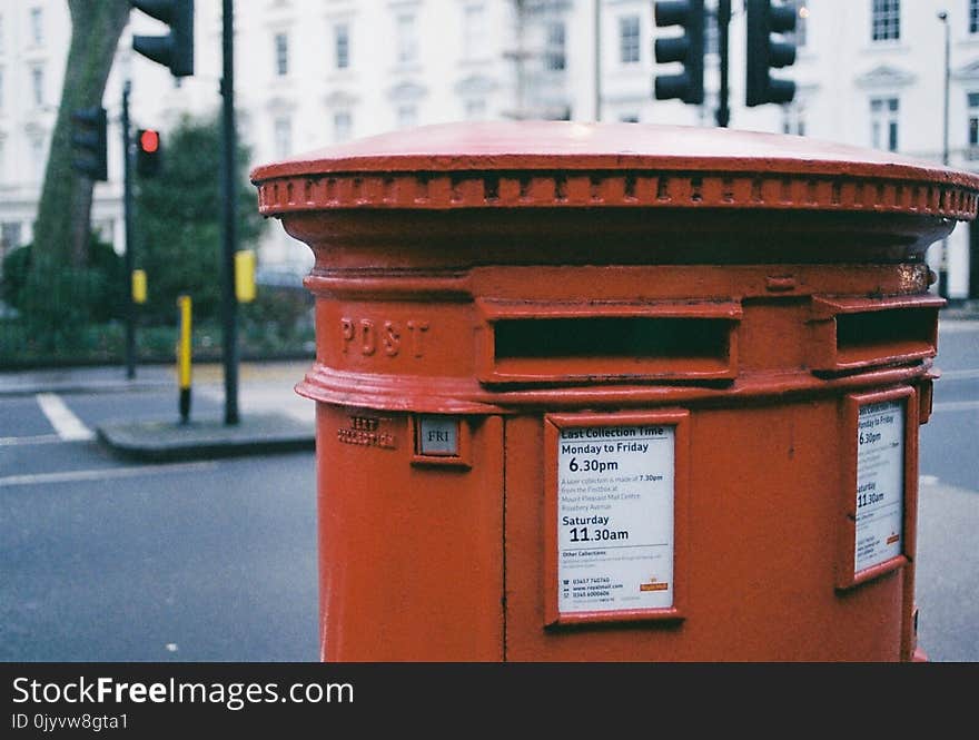 Oblong Brown Metal Mailbox