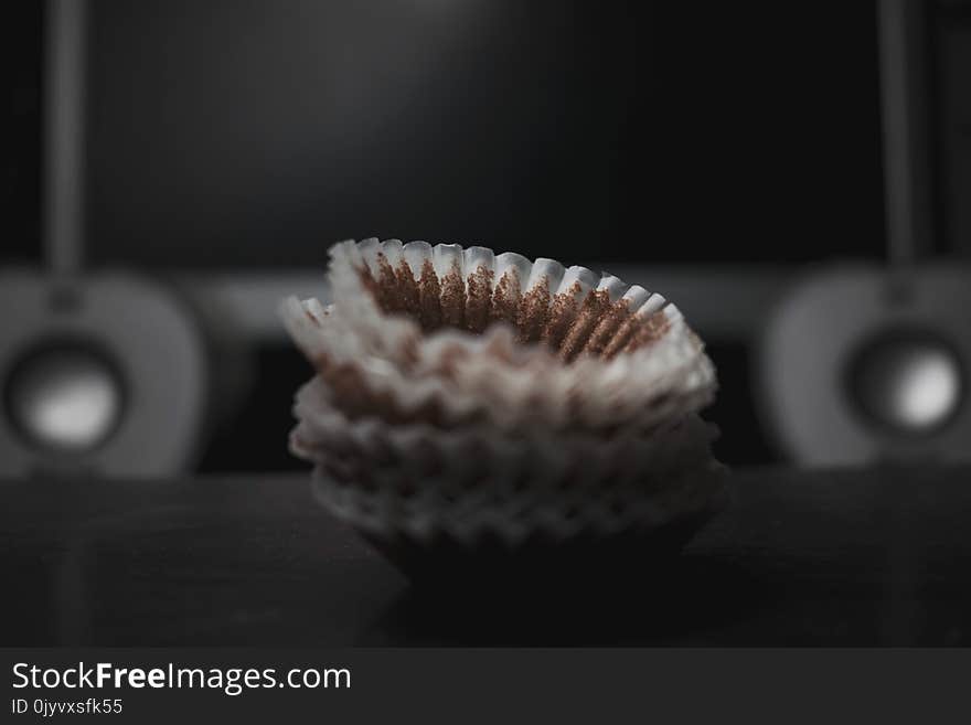 White Cupcake Holder on Table