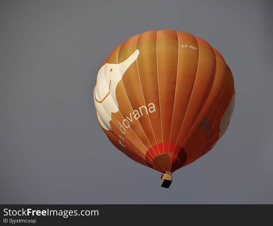 Hot Air Balloon, Hot Air Ballooning, Orange, Atmosphere Of Earth