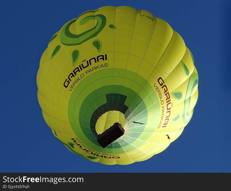 Hot Air Ballooning, Hot Air Balloon, Yellow, Atmosphere Of Earth