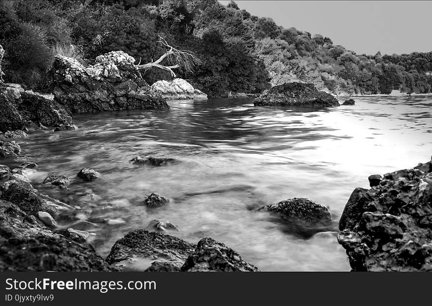 Water, Black And White, Nature, Body Of Water