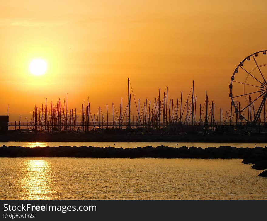 Sunset, Sky, Sunrise, Sea