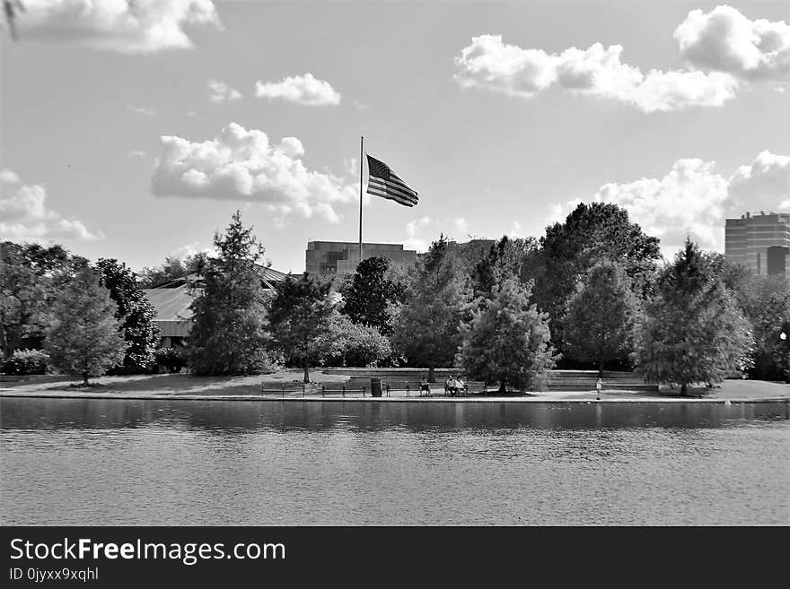 Sky, Water, Black And White, Cloud