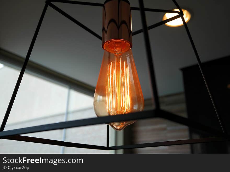 Light Fixture, Orange, Lighting, Lamp