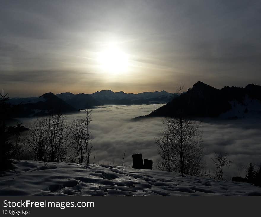 Sky, Winter, Snow, Highland