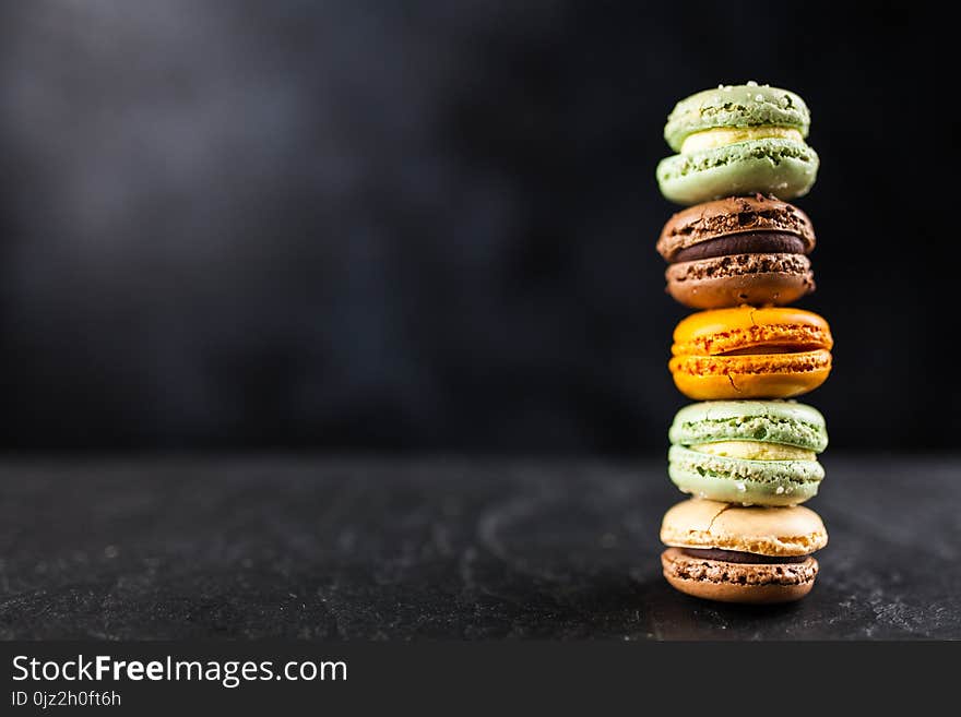 Assortment of different colorful macaron cookies. Assortment of different colorful macaron cookies