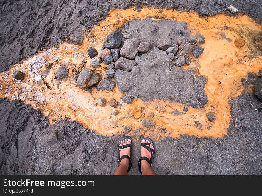 Sulfur stream at Mt. Pinatubo during our trek