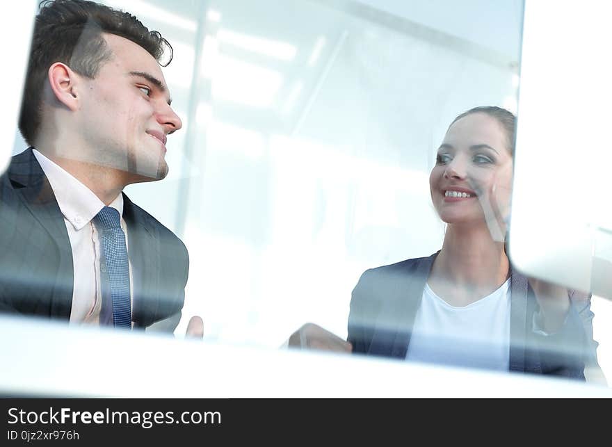 Business Concept.colleagues Looking At Computer Screen