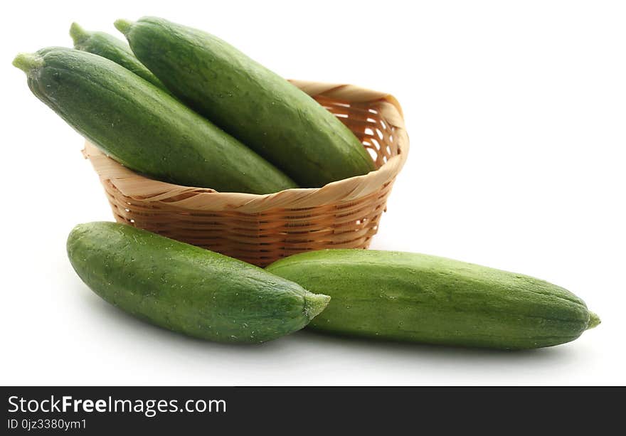 Snack cucumber over white background