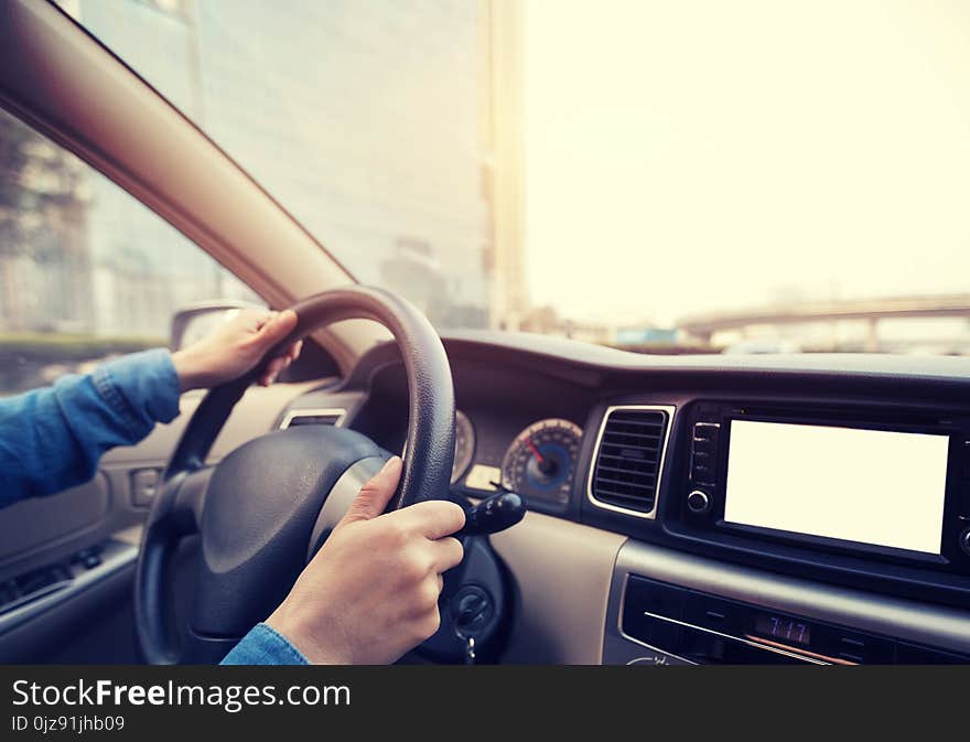 Hands On Wheel Driving Car