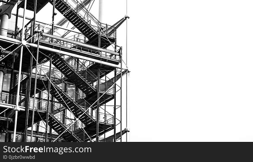 Scaffolding in Grayscale Photo