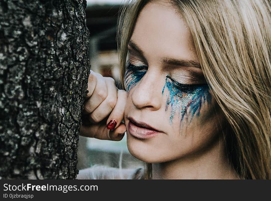 Closeup Photo of Woman Face