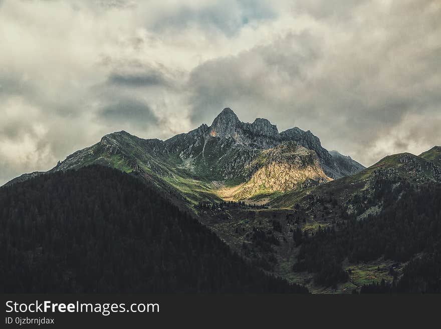 Green and Brown Mountain at Daytime