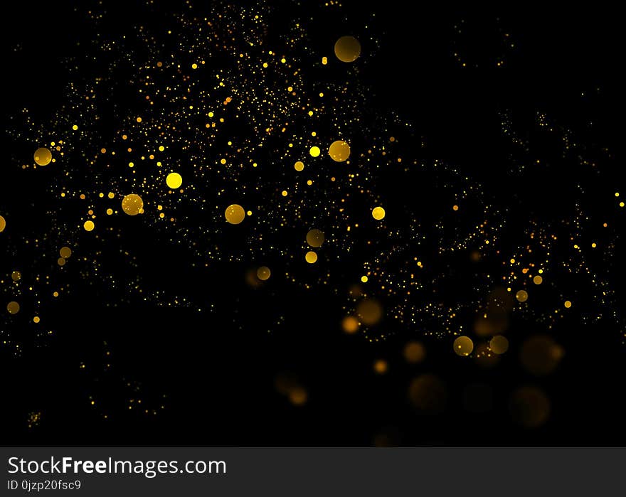 Gold glittering star light and bokeh.Magic dust abstract background element for your product.