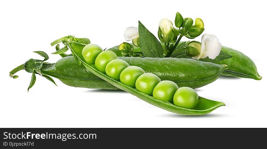 Peas isolated on white background