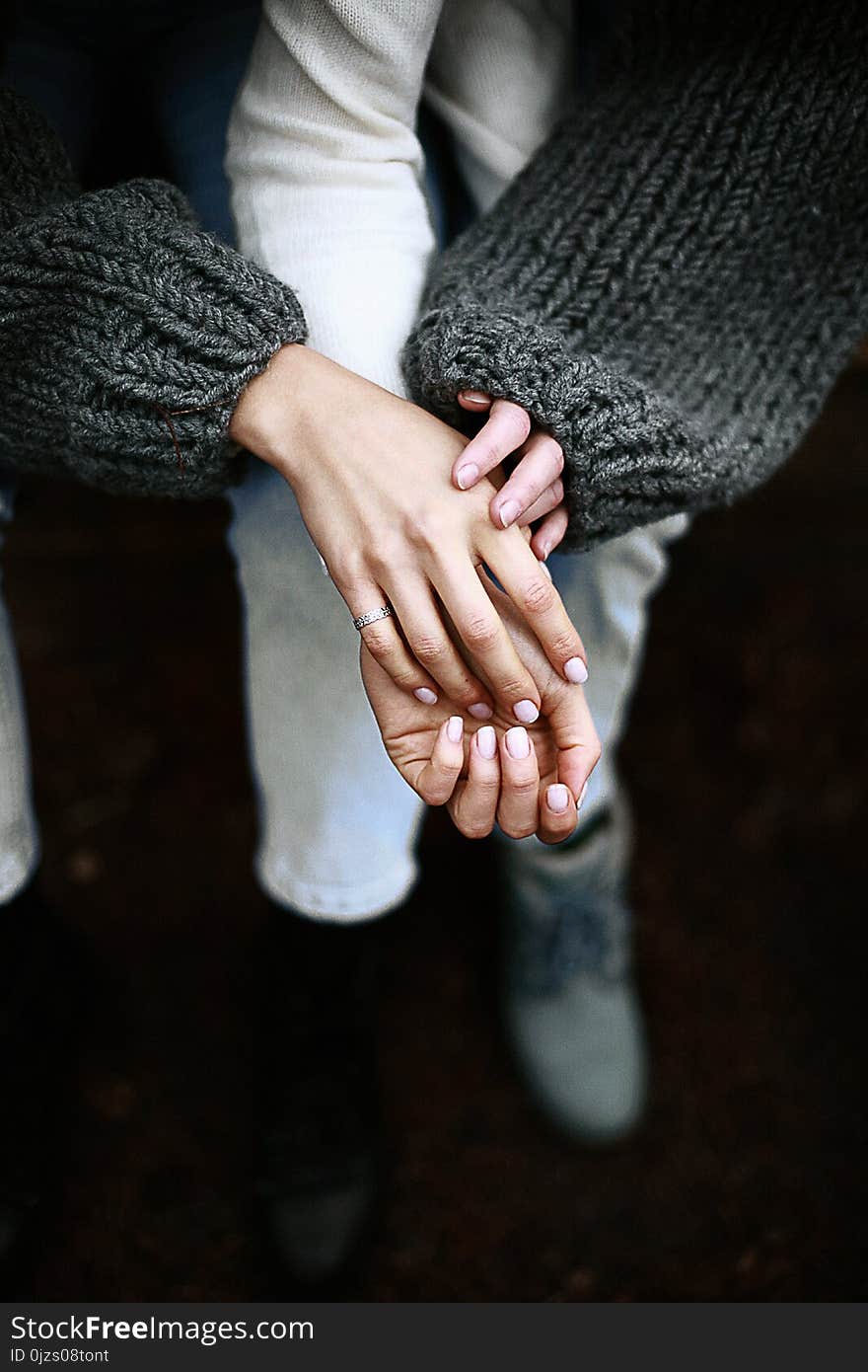 Person Wears Silver-colored Ring