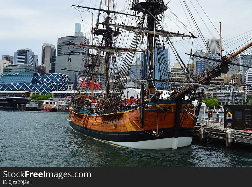 Brown and Black Galleon Ship