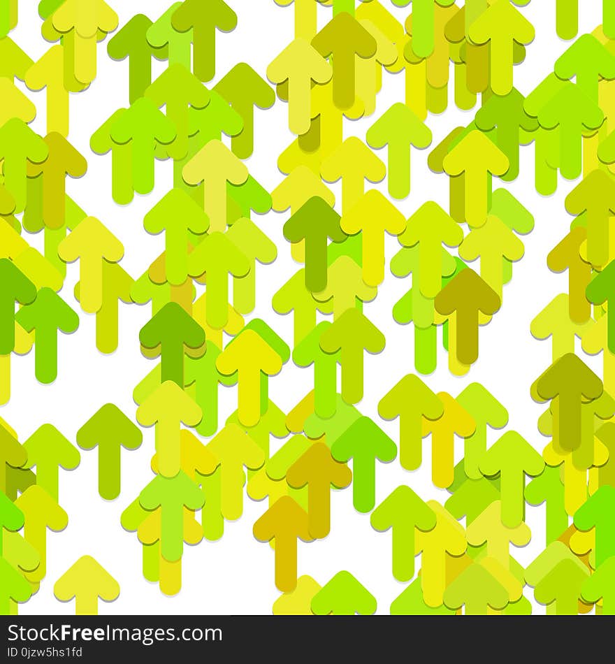 Seamless abstract random arrow pattern background - vector graphic design from rounded forward arrows with shadow effect