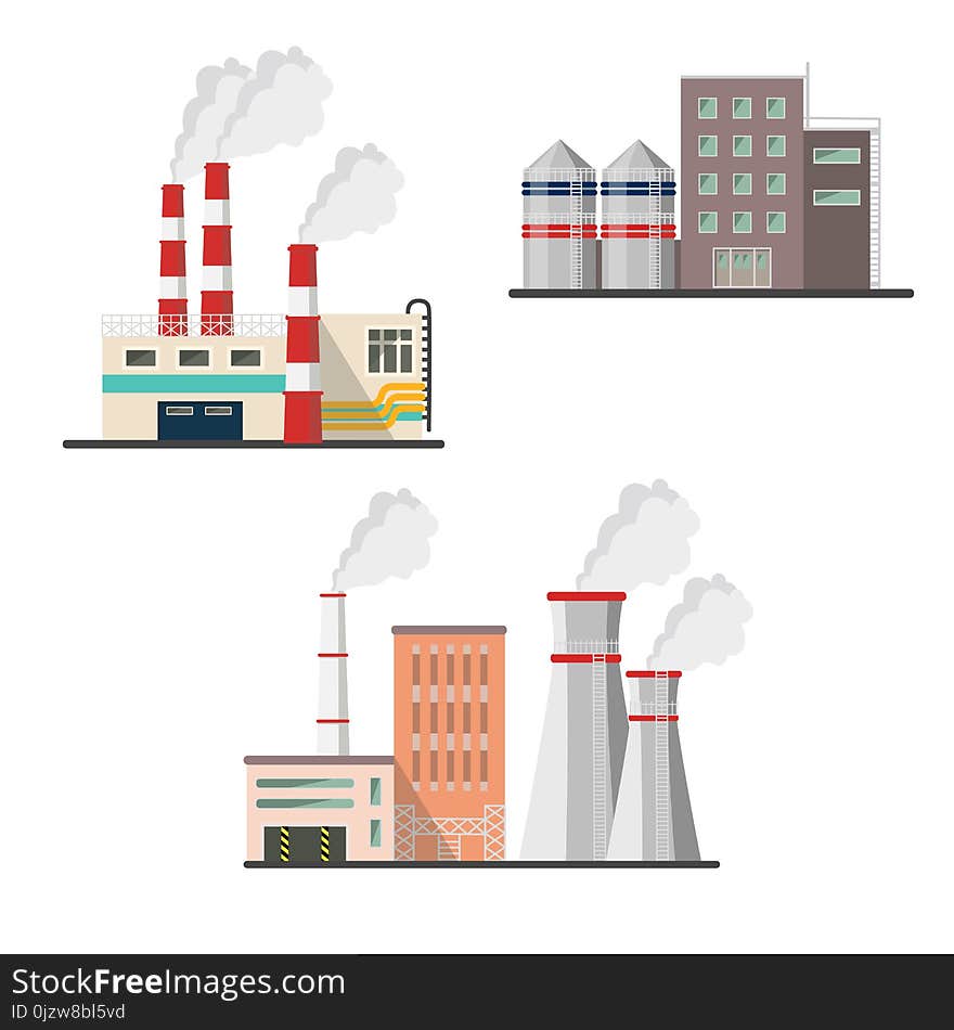 Vector set of nuclear power plants