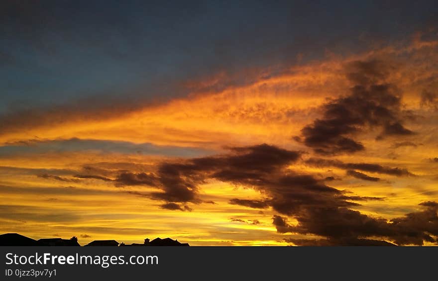 Sky, Afterglow, Atmosphere, Red Sky At Morning